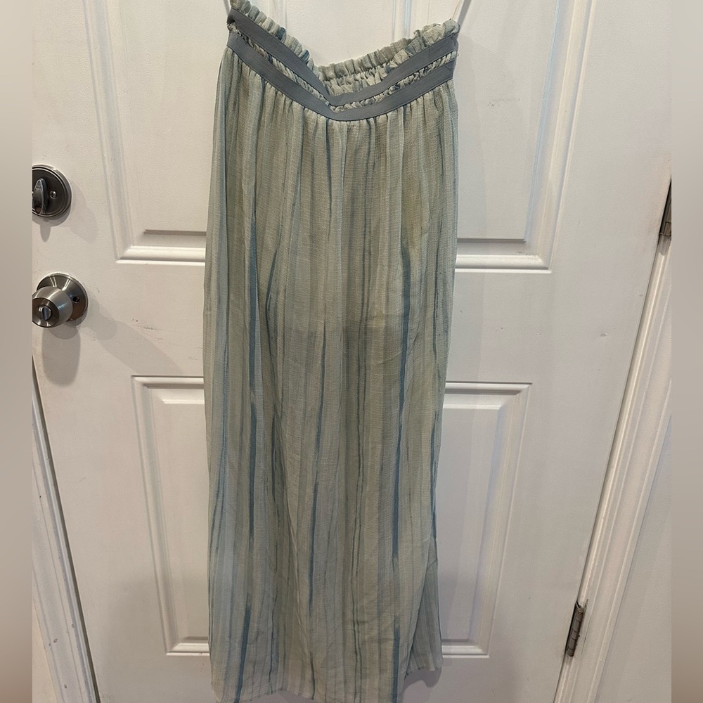 RACHEL Rachel Roy Blue and Cream A-Line Skirt